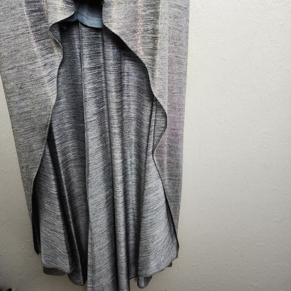 NWT Jovani Metallic Silver Grey Halter High-Low Gown - Backless Formal - Size 4 - Picture 5 of 11